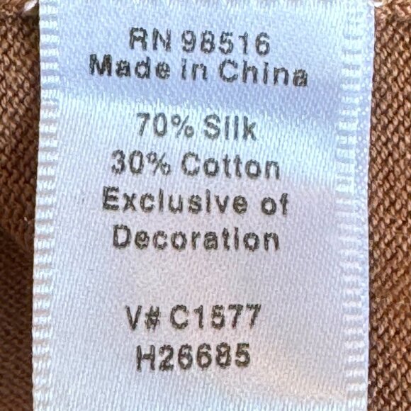 Coldwater Creek Beaded Top Washable Silk Sleeveless Chestnut Brown  Size  XL - Picture 5 of 6